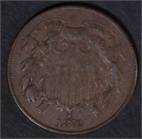 1872 TWO CENT PIECE  AU