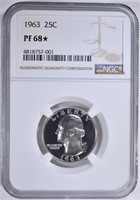 1963 WASHINGTON QTR NGC PF68 STAR