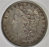 1884-S MORGAN SILVER DOLLAR XF-AU