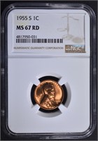 1955-S LINCOLN CENT NGC MS67RD