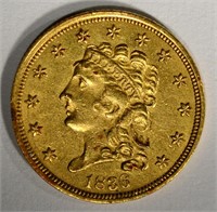 1836 $2.50 GOLD CLASSIC HEAD  AU