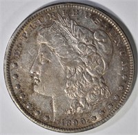 1890-CC MORGAN SILVER DOLLAR AU