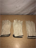 Leather Glove LOT of 3 Pair Size Large