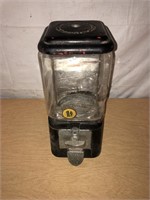 Vintage 1 Cent Glass Gumball Machine Dispenser