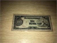 Japanese Government 10 Pesos Bill in Case