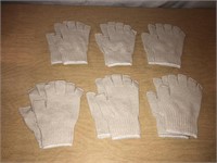 Fingerless Utility Glove LOT of 6 Pair Size Large