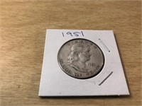 1951 SILVER FRANKLIN Half Dollar in Case