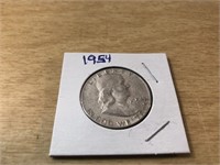 1954 SILVER FRANKLIN Half Dollar in Case