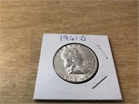 1961-D SILVER FRANKLIN Half Dollar in Case