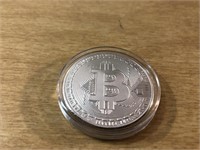 Bitcoin Silver Plated Coin in Case