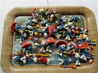 Tray of Smurfs Figurines