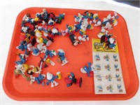 34 Vintage Smurfs and 1 pack of stickers