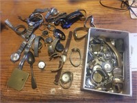 LARGE LOT OF WATCH PARTS