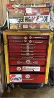 2 PIECE TOOL CHEST ON WHEELS + CONTENTS