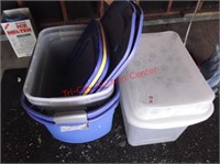 ASSORTED STORAGE TOTES AND LIDS