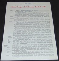 1962 Lou Brock Players Contract.