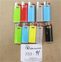 10 New Mini BIC Lighters Assorted Colours