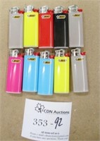 10 New Mini BIC Lighters Assorted Colours