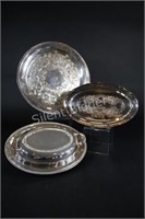 Silverplate -Trays & Lidded Casserole Dish
