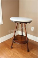 Marble Top & Wood Plant Stand