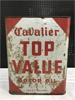 Cavalier top value motor oil can