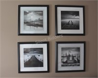 Set of Four Black & White Raised Framed Photos