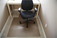 Office Arm Chair & Under Pad Carpet Clear Runner