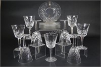 Crystal Stemware & Glass Etched Side Plates
