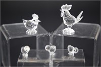 Swarovski Crystal Hen Set Figurines