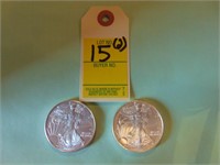 (2) 2009 American Eagle Silver Dollars