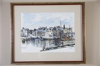 Signed Watercolor Corrie, Fraserburgh Harbour