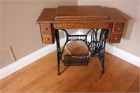 Singer Sewing Machine Cabinet with Accessories