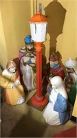 Large light up blow mold nativity scene with lamp