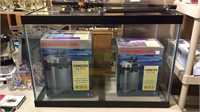 Large glass fish tank & 2 canister filters, by