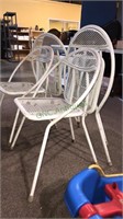 Group lot of 4 folding metal patio chairs and