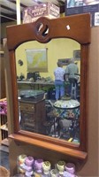Wall mirror with a small shelf below, 33x21 29)