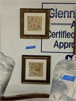 Pair Of Framed Floral Prints As Shown