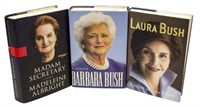 (3) AUTOGRAPHED BOOKS, BARBARA BUSH, LAURA BUSH