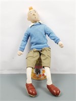 Figurine de Tintin genre peluche par Gund