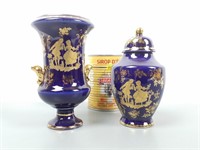Vase et urne couverte en porcelaine de Limoges