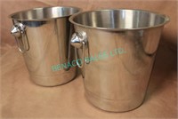 LOT,2X NEW S/S ICE BUCKETS (MISSING HANDLE)