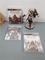 Assassin's Creed : 3 jeux PS3 (2 neufs), figurine