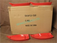LOT, 1 BOX (48PCS)NEW RED ACRYLIC SUSHI BOATS