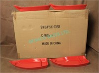 LOT,1X BOX(48PCS) NEW RED ACRYLIC SUSHI BOATS