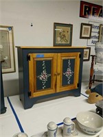 Paint decorated double door cabinet