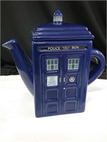 Dr. Who Police Telephone Booth Teapot
