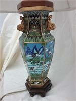 Oriental Lamp on Wooden Base