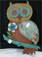 NWT 2ft Wood & Metal Owl from Hobby Lobby