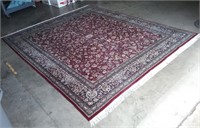 Large Hand Knotted Wool Burgundy Pakistan Area Rug