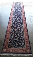 Extra Long Navy & Burgundy Carpet Runner